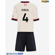 Maglie da calcio Liverpool Virgil van Dijk #4 Seconda Maglia Bambino 2025-26 Manica Corta (+ Pantaloni corti)